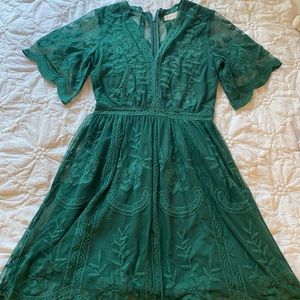 Altar’d State Green Lace Dress